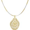 Gold N White Pendant Set Festive Wear