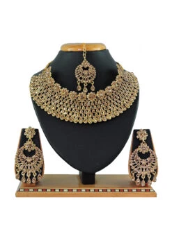 Gold Necklace Set Party Wear 5 Gold Necklace Set Party Wear -C Bazaar Shop gold necklace set jymmkns5616b b