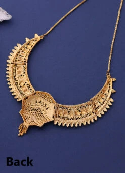 Gold Necklace Set Wedding Wear 5 Gold Necklace Set Wedding Wear -C Bazaar Shop gold necklace set jynsmpf9103 b