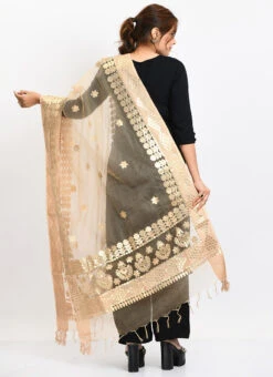 Gold Organza Cotton Gota Work Dupatta Work Wear -C Bazaar Shop gold organza cotton gota work dupatta dpdmimfd102 b