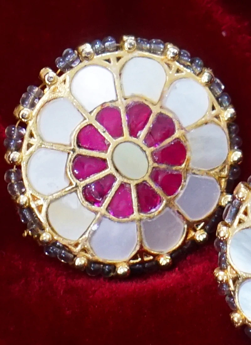 Gold Plated Alloy Pearl Stud Earrings Party Wear 1 Gold Plated Alloy Pearl Stud Earrings Party Wear