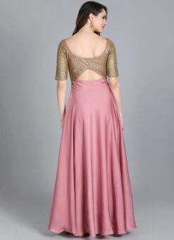 Gold Sequin Embroidered N Mauve Full Flare Gown Festive Wear 9 Gold Sequin Embroidered N Mauve Full Flare Gown Festive Wear -C Bazaar Shop gold sequin embroidered n mauve full flare gown IWBS01909757 b