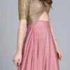 Gold Sequin Embroidered N Mauve Full Flare Gown Festive Wear