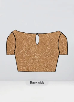 Gold Sequins Boat Neck Keyhole Blouse Party Wear