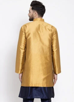 Gold Textured Dupion Silk Nehru Jacket -C Bazaar Shop gold textured dupion silk nehru jacket jkdmk4920 b