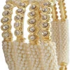 Golden Alloy Beads Bangles Party Wear