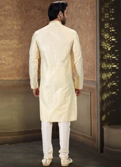 Golden Art Silk Kurta Pyjama Party Wear -C Bazaar Shop golden art silk kurta pyjama kpmsc2036 b