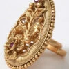 Golden Brass Pearl Ring Party Wear