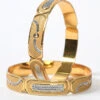 Golden Brass Stone Bangles Party Wear