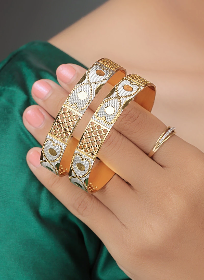 Golden Brass Stones Bangles Party Wear 1 Golden Brass Stones Bangles Party Wear
