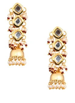 Golden Jhumka Earrings Party Wear -C Bazaar Shop golden jhumka earrings erdfemnw010 b