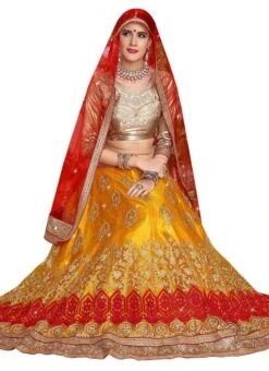 Golden Mustard Art Silk Embroidered A Line Lehenga Party Wear 7 Golden Mustard Art Silk Embroidered A Line Lehenga Party Wear -C Bazaar Shop golden mustard art silk embroidered a line lehenga ghssit321206 b