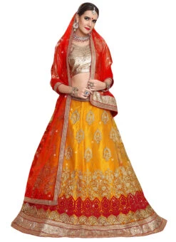 Golden Mustard Art Silk Embroidered A Line Lehenga Party Wear 6 Golden Mustard Art Silk Embroidered A Line Lehenga Party Wear -C Bazaar Shop golden mustard art silk embroidered a line lehenga ghssit321206 u