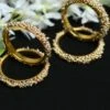 Golden Plated Off White Alloy Beads Bangles Party Wear