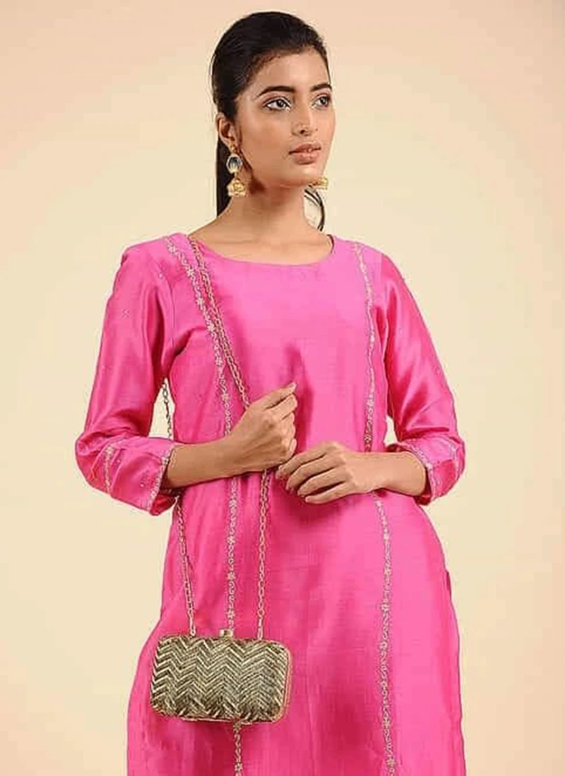 Golden Silk Sequins Clutch 2 Golden Silk Sequins Clutch - Image 2