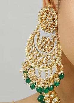 Green Alloy Kundan Necklace Wedding Wear
