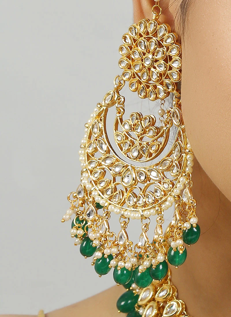 Green Alloy Kundan Necklace Wedding Wear 1 Green Alloy Kundan Necklace Wedding Wear