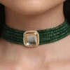 Green Alloy Necklace Party Wear
