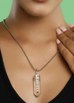 Silver Stones Alloy Necklace Party Wear -C Bazaar Shop green alloy necklace jysrrjuly2227 b