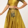 Green Art Silk Benarasi Jacquard A Line Lehenga Festive Wear