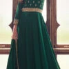 Green Art Silk Cord Work Dresses And Gown Party Wear