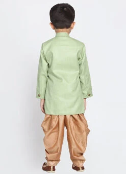 Light Pista Green Art Silk Dhoti Set -C Bazaar Shop green art silk dhoti set kddmf494 b