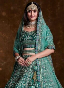 Green Art Silk Embroidered Stones Umbrella Lehenga Wedding Wear 7 Green Art Silk Embroidered Stones Umbrella Lehenga Wedding Wear -C Bazaar Shop green art silk embroidered stones umbrella lehenga ghska467275007 b