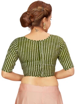 Green Blended Cotton Blouse After Six Wear -C Bazaar Shop green blended cotton blouse blmff1833gr b