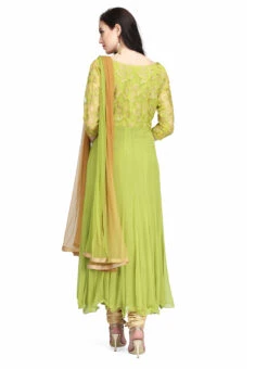 Green Chiffon Anarkali Suit Party Wear -C Bazaar Shop green chiffon anarkali suit slkifh9966000558 b
