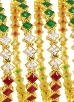 Green Designer Bangle Set Festive Wear
