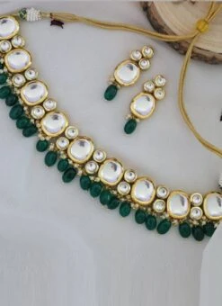 Green Designer Choker Set Party Wear -C Bazaar Shop green designer choker set jynmnikm1111 b