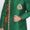 Green Dupion Silk Indowestern Sherwani Wedding Wear