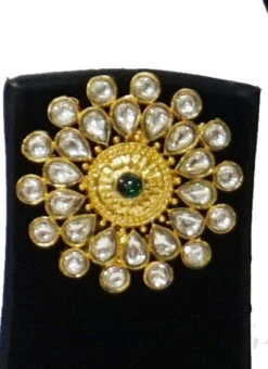 Green Floral Kundan Necklace Set Party Wear