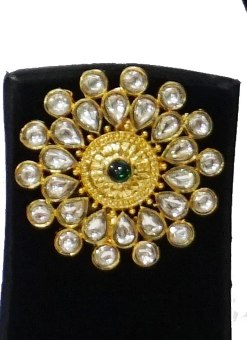 Green Floral Kundan Necklace Set Party Wear 1 Green Floral Kundan Necklace Set Party Wear