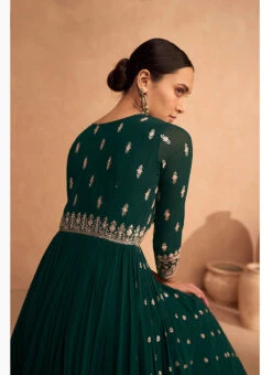 Green Georgette Embroidered Anarkali Suit Festive Wear -C Bazaar Shop green georgette embroidered anarkali suit slska43159488 b