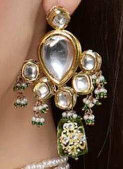 Green Kundan Designer Choker Set Party Wear