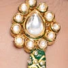 Green Kundan N Bead Mangtikka Party Wear