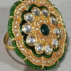 Green Kundan Ring Party Wear