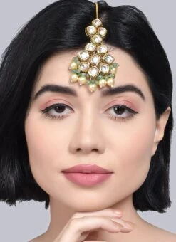 Green N Cream Designer Mangtikka Party Wear -C Bazaar Shop green n cream designer mangtikka hejdfemdw028 b