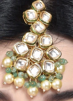 Green N Cream Designer Mangtikka Party Wear