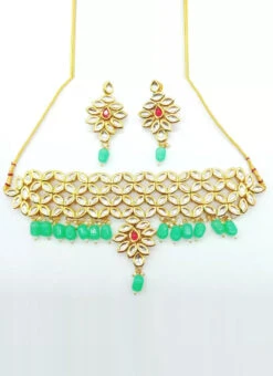Green Necklace Set Party Wear -C Bazaar Shop green necklace set jysmni1077 b