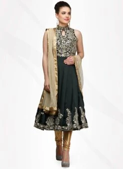 Green Net Designer Anarkali Suit Party Wear -C Bazaar Shop green net designer anarkali suit slsifh11008 u