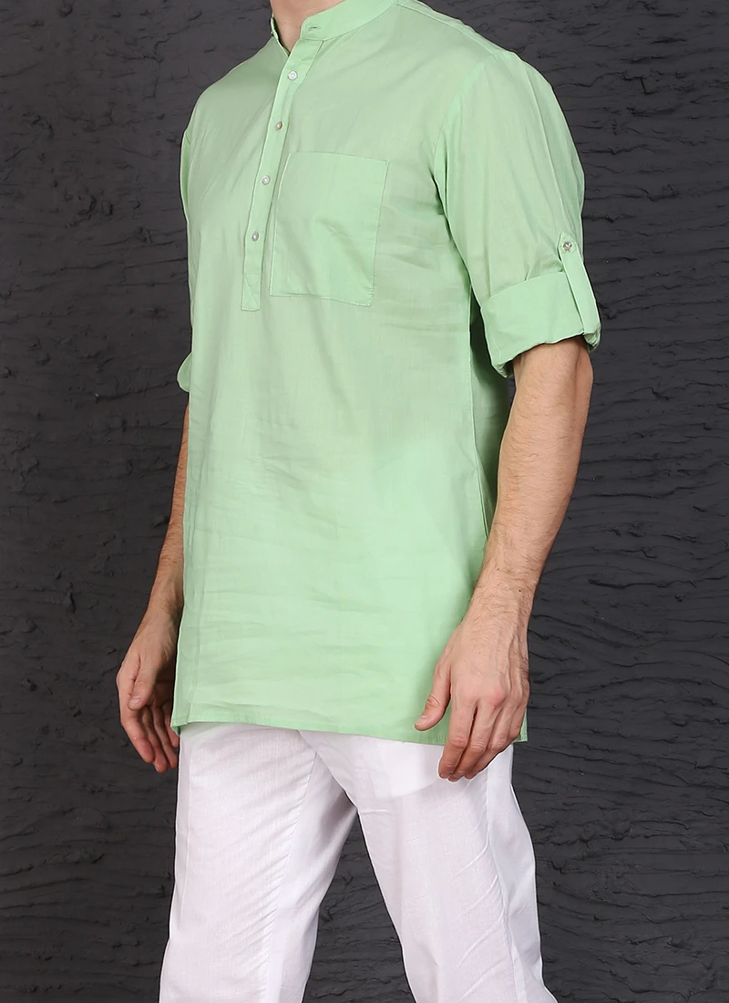Green Viscose Cotton Kurta 1 Green Viscose Cotton Kurta
