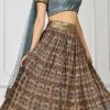 Grey Art Silk Digital Print A Line Lehenga Festive Wear