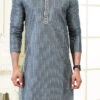 Grey Art Silk Kurta Pyjama Party Wear