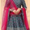 Grey Art Silk Umbrella Lehenga Party Wear Party Wear