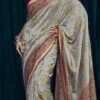 Grey Brasso Printed Sari Party Wear