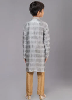Grey Cotton Embroidered Kurta Pyjama Festive Wear -C Bazaar Shop grey cotton embroidered kurta pyjama kdbkvs812 b