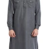 Grey Cotton Pathani Set