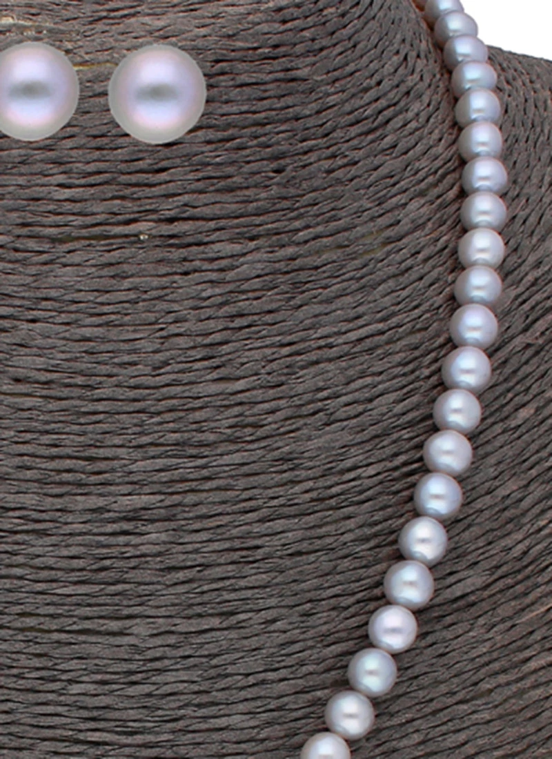 Grey Designer Necklace Set Party Wear 1 Grey Designer Necklace Set Party Wear